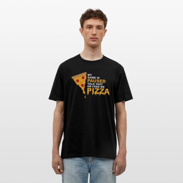 Game Is Paused Pizza Gaming Funny black photo 1